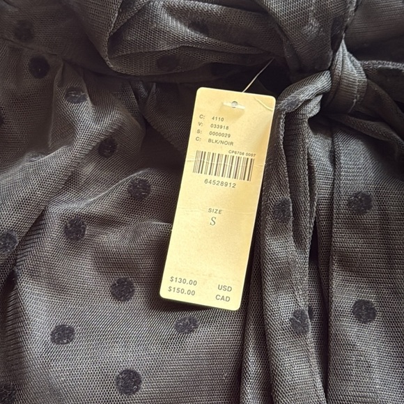 Anthropologie Maeve | Tulle Neck Tie Blouse | Small | Black | NWT - Picture 14 of 14